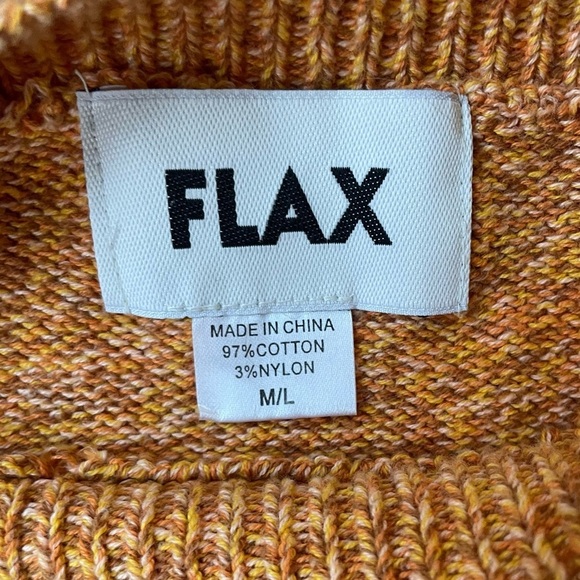 Flax Heathered Cotton Long Sleeve Boxy Tunic Sweater in Marigold Orange - Picture 5 of 9